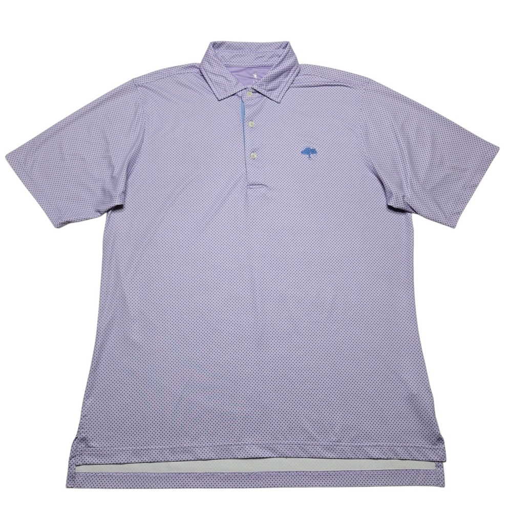Fairway and Greene Polo Shirt‎ Mens Large Purple Micro Dot Golf Short Sleeve USA